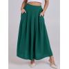 imageANRABESS Women ALine Pleated High Waist Maxi Skirt Full Ankle Length Flowy Swing Elegant Dressy Casual Work Long SkirtsLake Green