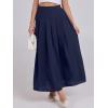 imageANRABESS Women ALine Pleated High Waist Maxi Skirt Full Ankle Length Flowy Swing Elegant Dressy Casual Work Long SkirtsNavy Blue