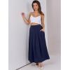 imageANRABESS Women ALine Pleated High Waist Maxi Skirt Full Ankle Length Flowy Swing Elegant Dressy Casual Work Long SkirtsNavy Blue