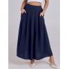 imageANRABESS Women ALine Pleated High Waist Maxi Skirt Full Ankle Length Flowy Swing Elegant Dressy Casual Work Long SkirtsNavy Blue
