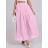 imageANRABESS Women ALine Pleated High Waist Maxi Skirt Full Ankle Length Flowy Swing Elegant Dressy Casual Work Long SkirtsPink