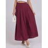 imageANRABESS Women ALine Pleated High Waist Maxi Skirt Full Ankle Length Flowy Swing Elegant Dressy Casual Work Long SkirtsRed