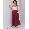 imageANRABESS Women ALine Pleated High Waist Maxi Skirt Full Ankle Length Flowy Swing Elegant Dressy Casual Work Long SkirtsRed