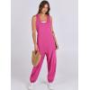 imageANRABESS Women Overalls Jumpsuits Loose Casual Dressy Sleeveless Baggy Harem Pants Romper Jumpers 2025 Trendy Summer OutfitsHot Pink