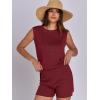imageANRABESS Women Summer 2 Piece Outfits Sleeveless Knit Sweater Top ampamp Shorts Soft Lounge Sets Travel Beach 2025 Spring ClothesBurgundy