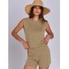 imageANRABESS Women Summer 2 Piece Outfits Sleeveless Knit Sweater Top ampamp Shorts Soft Lounge Sets Travel Beach 2025 Spring ClothesKhaki