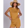 imageANRABESS Women Summer 2 Piece Outfits Sleeveless Knit Sweater Top ampamp Shorts Soft Lounge Sets Travel Beach 2025 Spring ClothesTurmeric