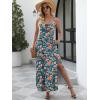 imageANRABESS Women Summer Maxi Dress 2025 Square Neck Sleeveless Casual Boho Floral High Waist Slit Travel Vacation SundressFloral Teal