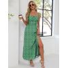 imageANRABESS Women Summer Maxi Dress 2025 Square Neck Sleeveless Casual Boho Floral High Waist Slit Travel Vacation SundressGreen Floral