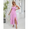imageANRABESS Women Summer Maxi Dress 2025 Square Neck Sleeveless Casual Boho Floral High Waist Slit Travel Vacation SundressPink Purple Floral