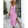 imageANRABESS Women Summer Maxi Dress 2025 Square Neck Sleeveless Casual Boho Floral High Waist Slit Travel Vacation SundressPink Purple Floral