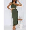 imageANRABESS Women Summer One Shoulder Sleeveless Maxi Dress Cutout Sexy Bodycon Semi Formal Dinner Date Vacation DressesArmy Green