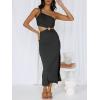 imageANRABESS Women Summer One Shoulder Sleeveless Maxi Dress Cutout Sexy Bodycon Semi Formal Dinner Date Vacation DressesBlack