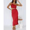 imageANRABESS Women Summer One Shoulder Sleeveless Maxi Dress Cutout Sexy Bodycon Semi Formal Dinner Date Vacation DressesRed