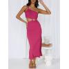 imageANRABESS Women Summer One Shoulder Sleeveless Maxi Dress Cutout Sexy Bodycon Semi Formal Dinner Date Vacation DressesRose
