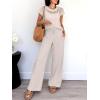 imageANRABESS Women Two Piece Outfits Crochet Sheer Knit Sweater Top Wide Leg Pants Lounge Matching Sets Sweatsuit Travel ClothesAprioct