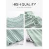 imageANRABESS Women Two Piece Outfits Crochet Sheer Knit Sweater Top Wide Leg Pants Lounge Matching Sets Sweatsuit Travel ClothesMint Green