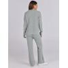 imageANRABESS Women Two Piece Outfits Sweater Sets Lounge Waffle Knit Pullover Matching Wide Leg Pants Tracksuit 2025 Fall FashionGrey