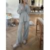 imageANRABESS Women Two Piece Outfits Sweater Sets Lounge Waffle Knit Pullover Matching Wide Leg Pants Tracksuit 2025 Fall FashionGrey