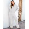 imageANRABESS Women Two Piece Outfits Sweater Sets Lounge Waffle Knit Pullover Matching Wide Leg Pants Tracksuit 2025 Fall FashionWhite