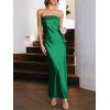 imageANRABESS Women Wedding Guest Maxi Dress Strapless Satin Tube Bodycon Backless Cocktail Formal Dresses 2025 FallGreen