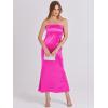 imageANRABESS Women Wedding Guest Maxi Dress Strapless Satin Tube Bodycon Backless Cocktail Formal Dresses 2025 FallHot Pink