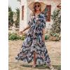 imageANRABESS Womens 12 Sleeve Beach Wedding Guest Maxi Dresses 2025 Fall Wrap V Neck Boho Floral Flowy Slit Long Summer DressesBlack Flor