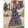 imageANRABESS Womens 12 Sleeve Beach Wedding Guest Maxi Dresses 2025 Fall Wrap V Neck Boho Floral Flowy Slit Long Summer DressesBlack Flor