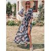 imageANRABESS Womens 12 Sleeve Beach Wedding Guest Maxi Dresses 2025 Fall Wrap V Neck Boho Floral Flowy Slit Long Summer DressesBlack Flor