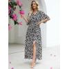 imageANRABESS Womens 12 Sleeve Beach Wedding Guest Maxi Dresses 2025 Fall Wrap V Neck Boho Floral Flowy Slit Long Summer DressesFloral Black White