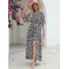 imageANRABESS Womens 12 Sleeve Beach Wedding Guest Maxi Dresses 2025 Fall Wrap V Neck Boho Floral Flowy Slit Long Summer DressesFloral Black White