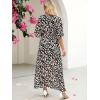 imageANRABESS Womens 12 Sleeve Beach Wedding Guest Maxi Dresses 2025 Fall Wrap V Neck Boho Floral Flowy Slit Long Summer DressesFloral Black White