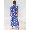 imageANRABESS Womens 12 Sleeve Beach Wedding Guest Maxi Dresses 2025 Fall Wrap V Neck Boho Floral Flowy Slit Long Summer DressesFloral Blue