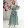 imageANRABESS Womens 12 Sleeve Beach Wedding Guest Maxi Dresses 2025 Fall Wrap V Neck Boho Floral Flowy Slit Long Summer DressesFloral Green Pink