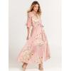 imageANRABESS Womens 12 Sleeve Beach Wedding Guest Maxi Dresses 2025 Fall Wrap V Neck Boho Floral Flowy Slit Long Summer DressesFloral Pink