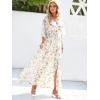 imageANRABESS Womens 12 Sleeve Beach Wedding Guest Maxi Dresses 2025 Fall Wrap V Neck Boho Floral Flowy Slit Long Summer DressesFloral Pink Blue