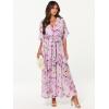 imageANRABESS Womens 12 Sleeve Beach Wedding Guest Maxi Dresses 2025 Fall Wrap V Neck Boho Floral Flowy Slit Long Summer DressesFloral Purple