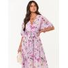 imageANRABESS Womens 12 Sleeve Beach Wedding Guest Maxi Dresses 2025 Fall Wrap V Neck Boho Floral Flowy Slit Long Summer DressesFloral Purple