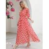 imageANRABESS Womens 12 Sleeve Beach Wedding Guest Maxi Dresses 2025 Fall Wrap V Neck Boho Floral Flowy Slit Long Summer DressesFloral Red