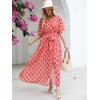 imageANRABESS Womens 12 Sleeve Beach Wedding Guest Maxi Dresses 2025 Fall Wrap V Neck Boho Floral Flowy Slit Long Summer DressesFloral Red