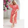 imageANRABESS Womens 12 Sleeve Beach Wedding Guest Maxi Dresses 2025 Fall Wrap V Neck Boho Floral Flowy Slit Long Summer DressesFloral Red