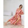 imageANRABESS Womens 12 Sleeve Beach Wedding Guest Maxi Dresses 2025 Fall Wrap V Neck Boho Floral Flowy Slit Long Summer DressesFloral Red Pink