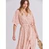 imageANRABESS Womens 12 Sleeve Beach Wedding Guest Maxi Dresses 2025 Fall Wrap V Neck Boho Floral Flowy Slit Long Summer DressesFloral Rose Gold