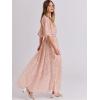 imageANRABESS Womens 12 Sleeve Beach Wedding Guest Maxi Dresses 2025 Fall Wrap V Neck Boho Floral Flowy Slit Long Summer DressesFloral Rose Gold