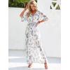 imageANRABESS Womens 12 Sleeve Beach Wedding Guest Maxi Dresses 2025 Fall Wrap V Neck Boho Floral Flowy Slit Long Summer DressesFloral White Teal