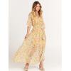 imageANRABESS Womens 12 Sleeve Beach Wedding Guest Maxi Dresses 2025 Fall Wrap V Neck Boho Floral Flowy Slit Long Summer DressesFloral Yellow Pink