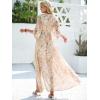 imageANRABESS Womens 12 Sleeve Beach Wedding Guest Maxi Dresses 2025 Fall Wrap V Neck Boho Floral Flowy Slit Long Summer DressesFloral Yellow White