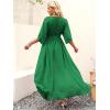 imageANRABESS Womens 12 Sleeve Beach Wedding Guest Maxi Dresses 2025 Fall Wrap V Neck Boho Floral Flowy Slit Long Summer DressesGreen