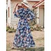 imageANRABESS Womens 12 Sleeve Beach Wedding Guest Maxi Dresses 2025 Fall Wrap V Neck Boho Floral Flowy Slit Long Summer DressesNavy Flor