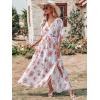 imageANRABESS Womens 12 Sleeve Beach Wedding Guest Maxi Dresses 2025 Fall Wrap V Neck Boho Floral Flowy Slit Long Summer DressesRed Flor
